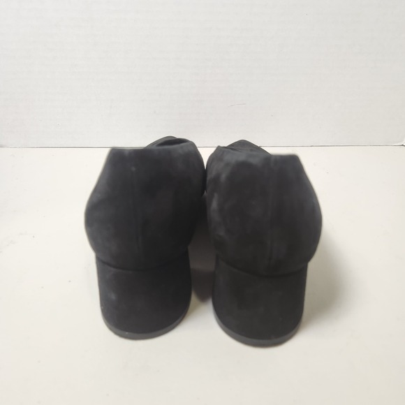 VINCE. Black Suede Pumps Women's 8.5M Rafe Pointed Toe Slip-On Block Heel Italy - Picture 4 of 7